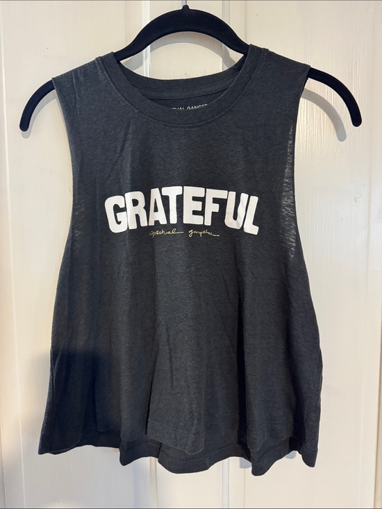 Spiritual Gangster Tops - Spiritual Gangster grey 'GRATEFUL' Muscle Tank